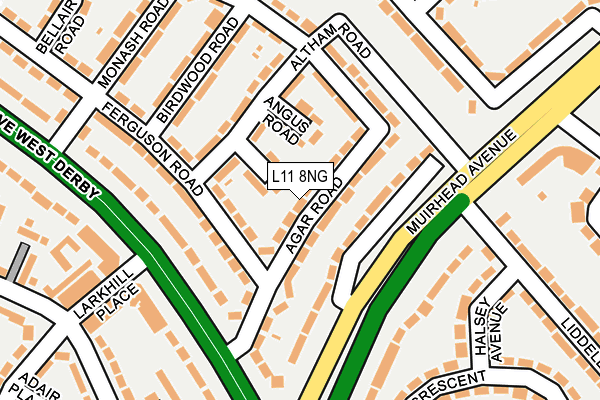 L11 8NG map - OS OpenMap – Local (Ordnance Survey) L11 8NG map - OS OpenMap – Local (Ordnance Survey)