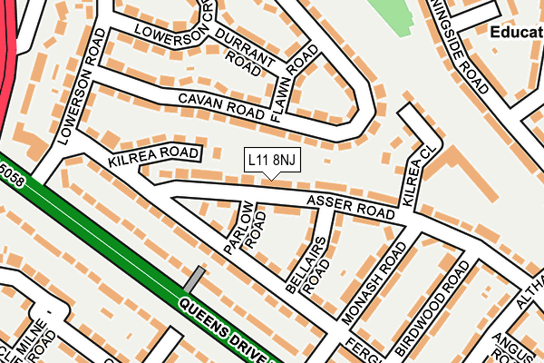 L11 8NJ map - OS OpenMap – Local (Ordnance Survey) L11 8NJ map - OS OpenMap – Local (Ordnance Survey)