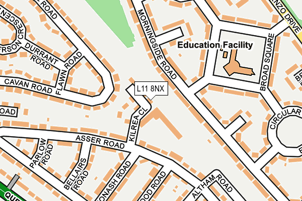 L11 8NX map - OS OpenMap – Local (Ordnance Survey) L11 8NX map - OS OpenMap – Local (Ordnance Survey)