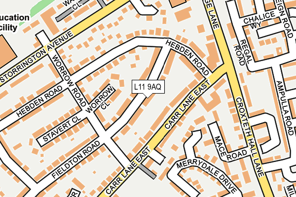 L11 9AQ map - OS OpenMap – Local (Ordnance Survey) L11 9AQ map - OS OpenMap – Local (Ordnance Survey)