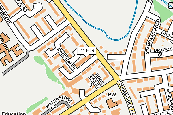 L11 9DR map - OS OpenMap – Local (Ordnance Survey) L11 9DR map - OS OpenMap – Local (Ordnance Survey)