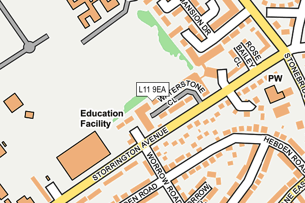 L11 9EA map - OS OpenMap – Local (Ordnance Survey) L11 9EA map - OS OpenMap – Local (Ordnance Survey)