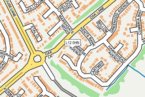 L12 0HN map - OS OpenMap – Local (Ordnance Survey) L12 0HN map - OS OpenMap – Local (Ordnance Survey)