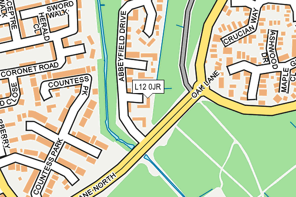 L12 0JR map - OS OpenMap – Local (Ordnance Survey) L12 0JR map - OS OpenMap – Local (Ordnance Survey)