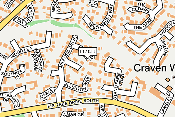 L12 0JU map - OS OpenMap – Local (Ordnance Survey) L12 0JU map - OS OpenMap – Local (Ordnance Survey)