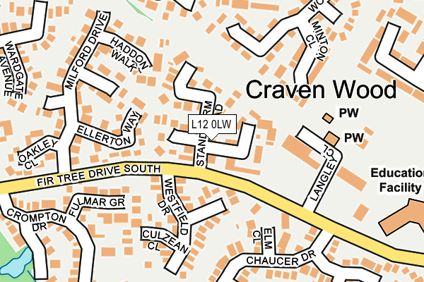L12 0LW map - OS OpenMap – Local (Ordnance Survey) L12 0LW map - OS OpenMap – Local (Ordnance Survey)