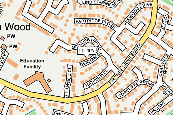 L12 0PA map - OS OpenMap – Local (Ordnance Survey) L12 0PA map - OS OpenMap – Local (Ordnance Survey)