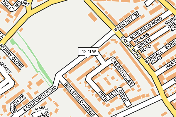 L12 1LW map - OS OpenMap – Local (Ordnance Survey) L12 1LW map - OS OpenMap – Local (Ordnance Survey)