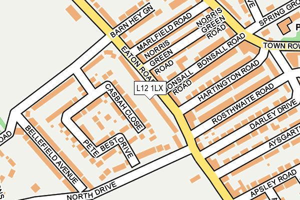 L12 1LX map - OS OpenMap – Local (Ordnance Survey) L12 1LX map - OS OpenMap – Local (Ordnance Survey)