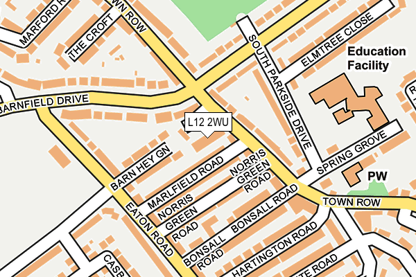 L12 2WU map - OS OpenMap – Local (Ordnance Survey) L12 2WU map - OS OpenMap – Local (Ordnance Survey)