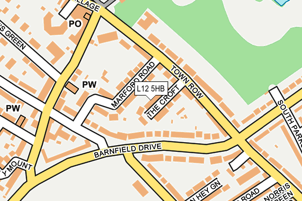 L12 5HB map - OS OpenMap – Local (Ordnance Survey) L12 5HB map - OS OpenMap – Local (Ordnance Survey)