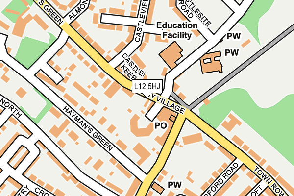 L12 5HJ map - OS OpenMap – Local (Ordnance Survey) L12 5HJ map - OS OpenMap – Local (Ordnance Survey)