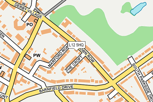 L12 5HQ map - OS OpenMap – Local (Ordnance Survey) L12 5HQ map - OS OpenMap – Local (Ordnance Survey)