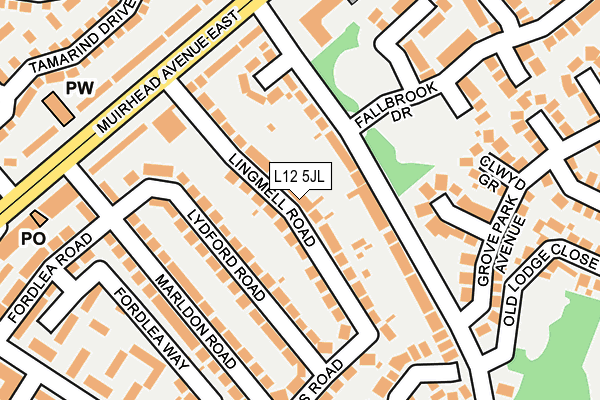 L12 5JL map - OS OpenMap – Local (Ordnance Survey) L12 5JL map - OS OpenMap – Local (Ordnance Survey)