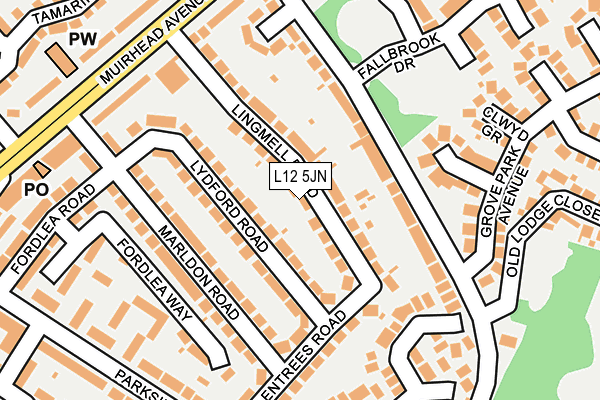 L12 5JN map - OS OpenMap – Local (Ordnance Survey) L12 5JN map - OS OpenMap – Local (Ordnance Survey)