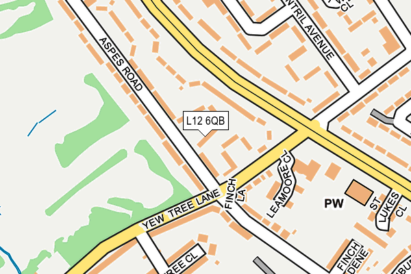 L12 6QB map - OS OpenMap – Local (Ordnance Survey) L12 6QB map - OS OpenMap – Local (Ordnance Survey)