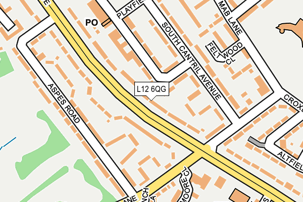L12 6QG map - OS OpenMap – Local (Ordnance Survey) L12 6QG map - OS OpenMap – Local (Ordnance Survey)