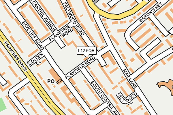 L12 6QR map - OS OpenMap – Local (Ordnance Survey) L12 6QR map - OS OpenMap – Local (Ordnance Survey)