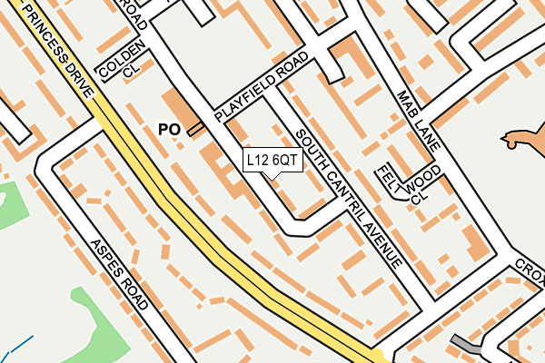 L12 6QT map - OS OpenMap – Local (Ordnance Survey) L12 6QT map - OS OpenMap – Local (Ordnance Survey)