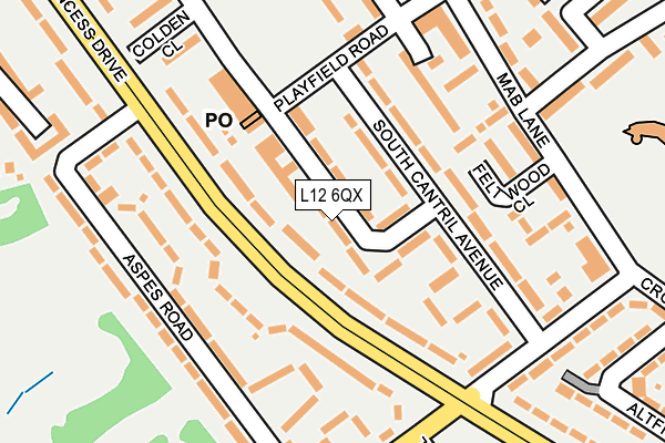 L12 6QX map - OS OpenMap – Local (Ordnance Survey) L12 6QX map - OS OpenMap – Local (Ordnance Survey)