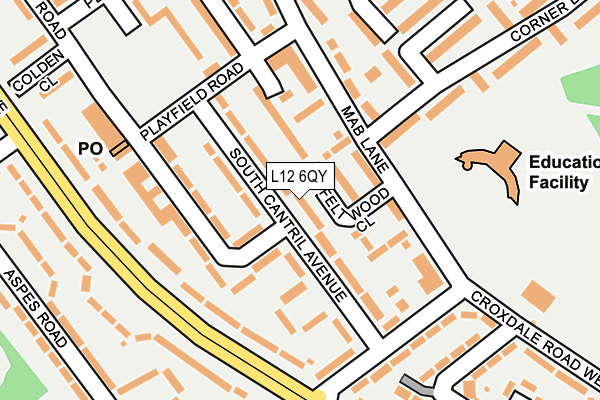 L12 6QY map - OS OpenMap – Local (Ordnance Survey) L12 6QY map - OS OpenMap – Local (Ordnance Survey)