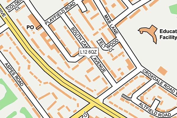 L12 6QZ map - OS OpenMap – Local (Ordnance Survey) L12 6QZ map - OS OpenMap – Local (Ordnance Survey)