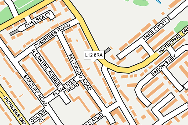 L12 6RA map - OS OpenMap – Local (Ordnance Survey) L12 6RA map - OS OpenMap – Local (Ordnance Survey)
