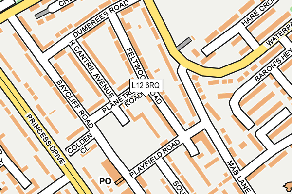 L12 6RQ map - OS OpenMap – Local (Ordnance Survey) L12 6RQ map - OS OpenMap – Local (Ordnance Survey)