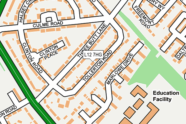L12 7HG map - OS OpenMap – Local (Ordnance Survey) L12 7HG map - OS OpenMap – Local (Ordnance Survey)