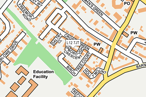 L12 7JT map - OS OpenMap – Local (Ordnance Survey) L12 7JT map - OS OpenMap – Local (Ordnance Survey)