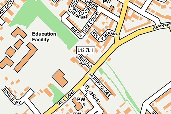 L12 7LH map - OS OpenMap – Local (Ordnance Survey) L12 7LH map - OS OpenMap – Local (Ordnance Survey)
