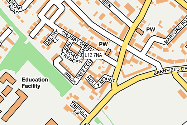 L12 7NA map - OS OpenMap – Local (Ordnance Survey) L12 7NA map - OS OpenMap – Local (Ordnance Survey)