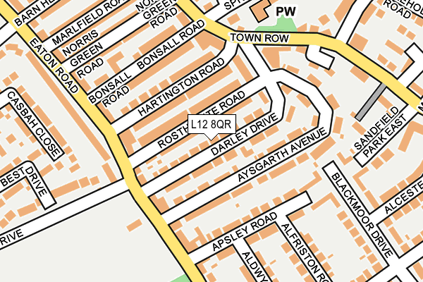 L12 8QR map - OS OpenMap – Local (Ordnance Survey) L12 8QR map - OS OpenMap – Local (Ordnance Survey)