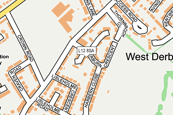 L12 8SA map - OS OpenMap – Local (Ordnance Survey) L12 8SA map - OS OpenMap – Local (Ordnance Survey)