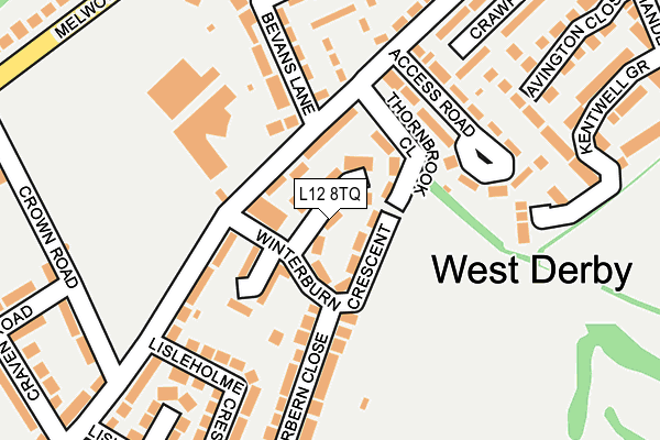 L12 8TQ map - OS OpenMap – Local (Ordnance Survey) L12 8TQ map - OS OpenMap – Local (Ordnance Survey)