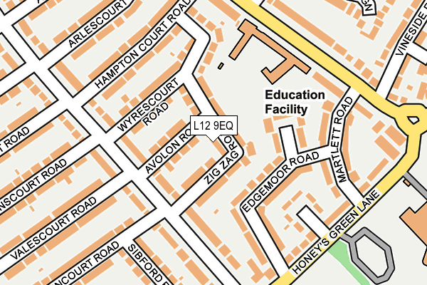 L12 9EQ map - OS OpenMap – Local (Ordnance Survey) L12 9EQ map - OS OpenMap – Local (Ordnance Survey)