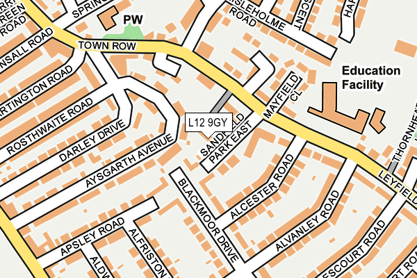 L12 9GY map - OS OpenMap – Local (Ordnance Survey) L12 9GY map - OS OpenMap – Local (Ordnance Survey)