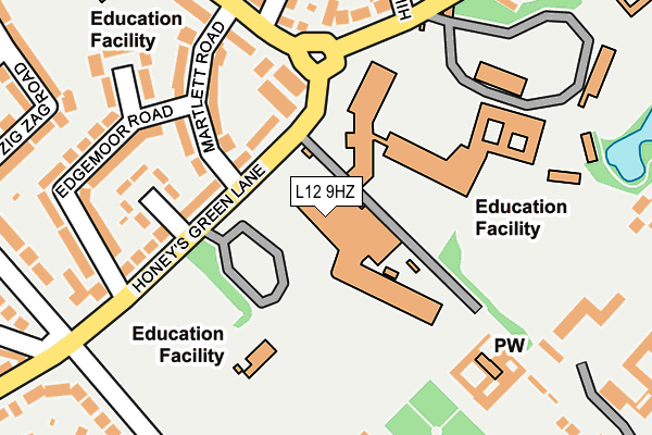 L12 9HZ map - OS OpenMap – Local (Ordnance Survey) L12 9HZ map - OS OpenMap – Local (Ordnance Survey)