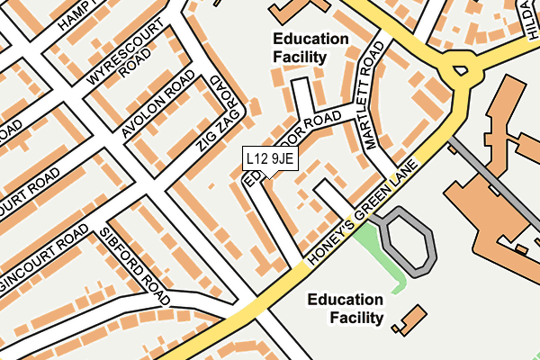 L12 9JE map - OS OpenMap – Local (Ordnance Survey) L12 9JE map - OS OpenMap – Local (Ordnance Survey)