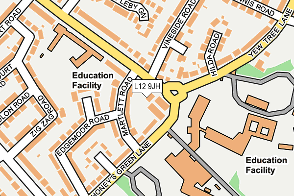 L12 9JH map - OS OpenMap – Local (Ordnance Survey) L12 9JH map - OS OpenMap – Local (Ordnance Survey)