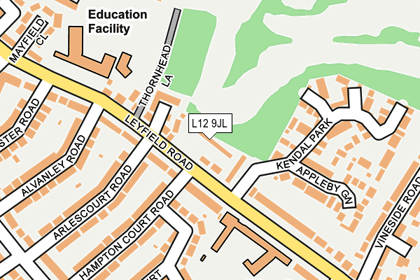 L12 9JL map - OS OpenMap – Local (Ordnance Survey) L12 9JL map - OS OpenMap – Local (Ordnance Survey)