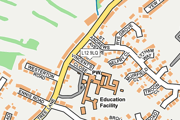 L12 9LQ map - OS OpenMap – Local (Ordnance Survey) L12 9LQ map - OS OpenMap – Local (Ordnance Survey)