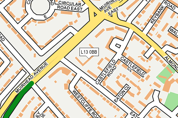 L13 0BB map - OS OpenMap – Local (Ordnance Survey) L13 0BB map - OS OpenMap – Local (Ordnance Survey)