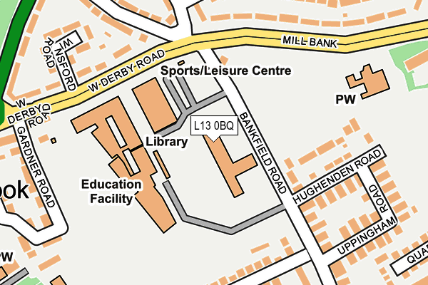 L13 0BQ map - OS OpenMap – Local (Ordnance Survey) L13 0BQ map - OS OpenMap – Local (Ordnance Survey)