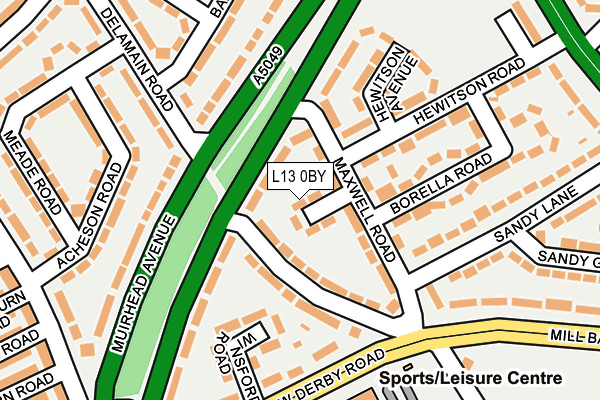 L13 0BY map - OS OpenMap – Local (Ordnance Survey) L13 0BY map - OS OpenMap – Local (Ordnance Survey)