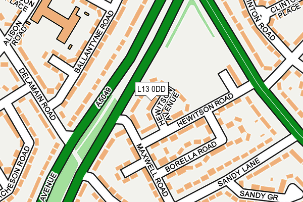 L13 0DD map - OS OpenMap – Local (Ordnance Survey) L13 0DD map - OS OpenMap – Local (Ordnance Survey)