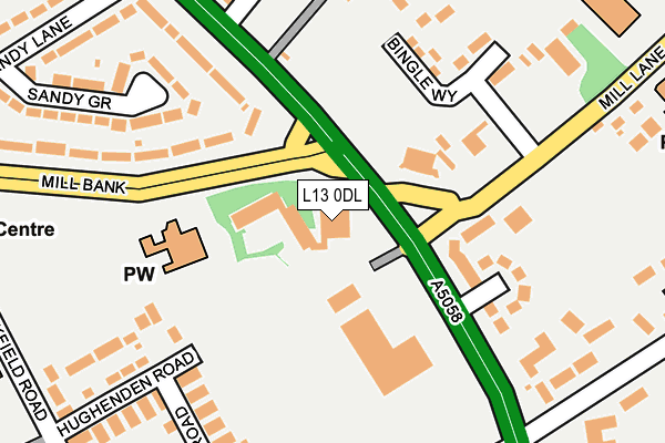 L13 0DL map - OS OpenMap – Local (Ordnance Survey) L13 0DL map - OS OpenMap – Local (Ordnance Survey)