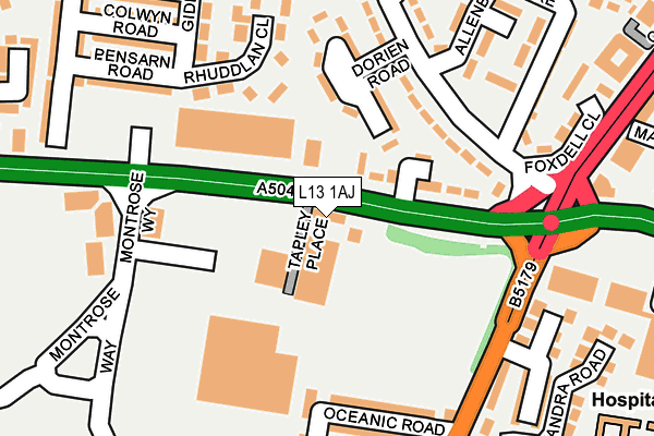 L13 1AJ map - OS OpenMap – Local (Ordnance Survey) L13 1AJ map - OS OpenMap – Local (Ordnance Survey)