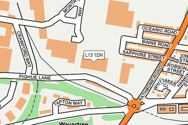 L13 1DH map - OS OpenMap – Local (Ordnance Survey) L13 1DH map - OS OpenMap – Local (Ordnance Survey)