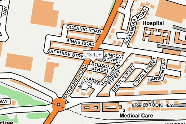 L13 1DP map - OS OpenMap – Local (Ordnance Survey) L13 1DP map - OS OpenMap – Local (Ordnance Survey)